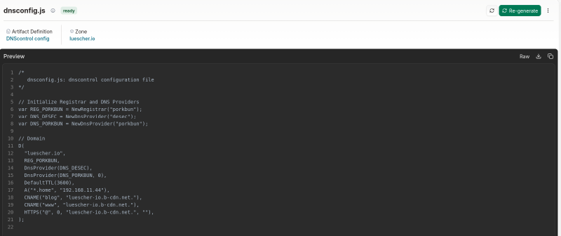 DNSControl Artifact dnscontrol.js
