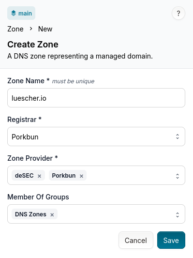 Add Zone